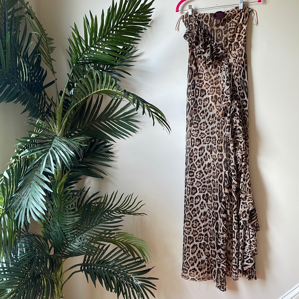 Leopard strapless dress brand new